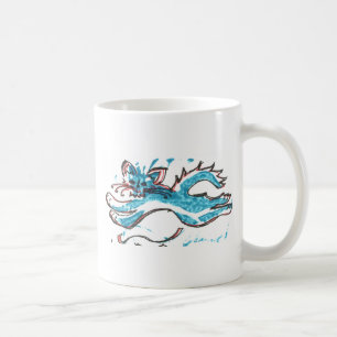 Wasser-Katzensprünge der Kaffee-Tasse glückliche Kaffeetasse