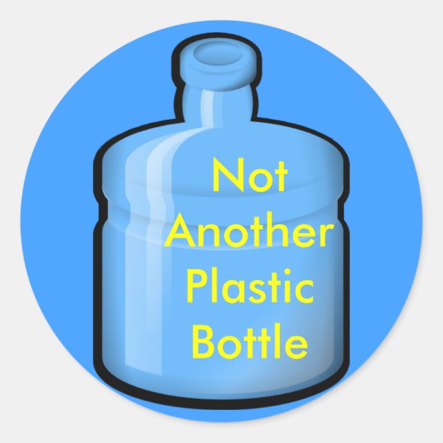 Wasser, keine andere Plastikflasche Runder Aufkleber (Vorderseite)