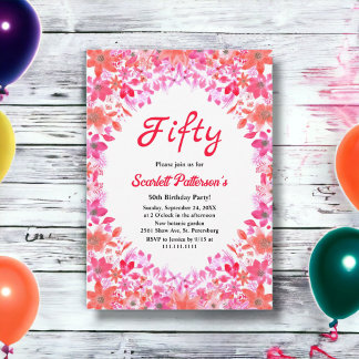 Wasser Land Sommer Flora 50. Geburtstag Einladung