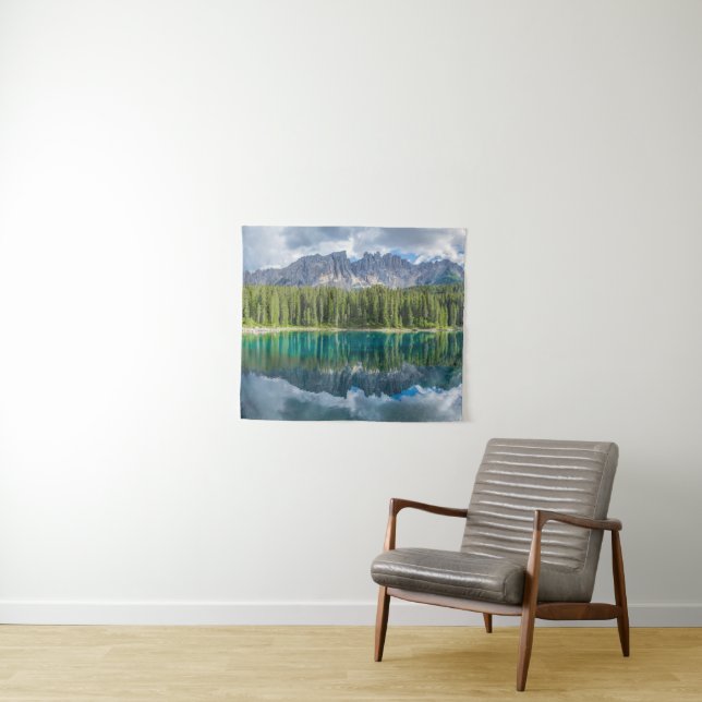 Wasser | Latemar-Gebirgskette Wandteppich (Beispiel (Horizontal))