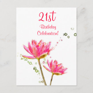 Wasser-Lilien-21. Geburtstags-Party Einladung