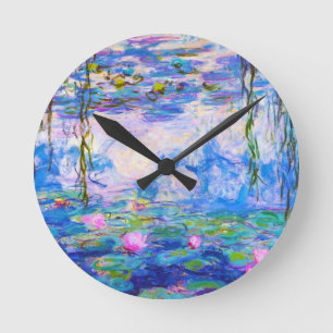Wasser-Lilien Claude Monet Runde Wanduhr