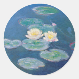 Wasser-Lilien - Claude Monet Runder Aufkleber