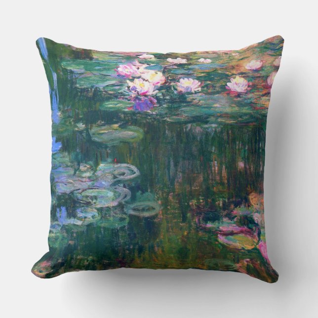 Wasser-Lilien-Claude Monet-schöne Kunst 1917 Kissen (Vorderseite)