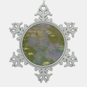 Wasser-Lilien Claude Monets , 1919 Schneeflocken Zinn-Ornament
