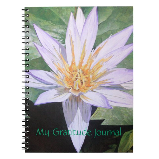 Wasser-Lilien-Kunst-Dankbarkeits-Zeitschrift Notizblock (Vorderseite)