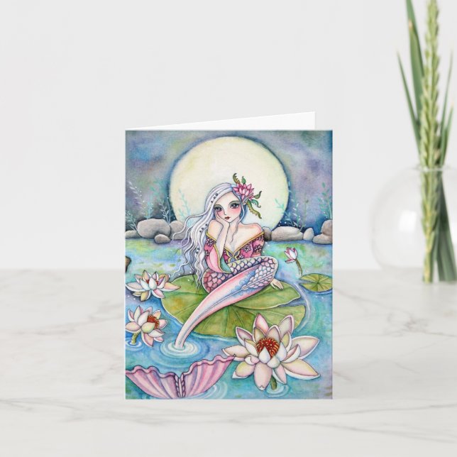 Wasser-Lilien-Meerjungfrau - Anmerkungs-Karte Karte (Vorderseite)