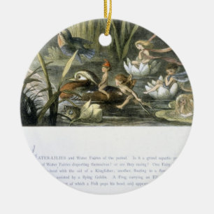 Wasser-Lilien und Wasser-Feen, Illustration von Keramik Ornament
