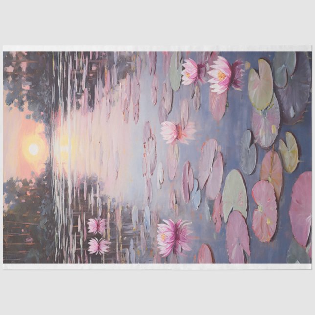 Wasser Lilies Lily Pads Malerei Decoupage Seidenpapier (Vorderseite)