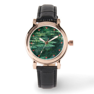 WASSER LILILIT IN GRÜNEN POND VON Claude Monet Armbanduhr