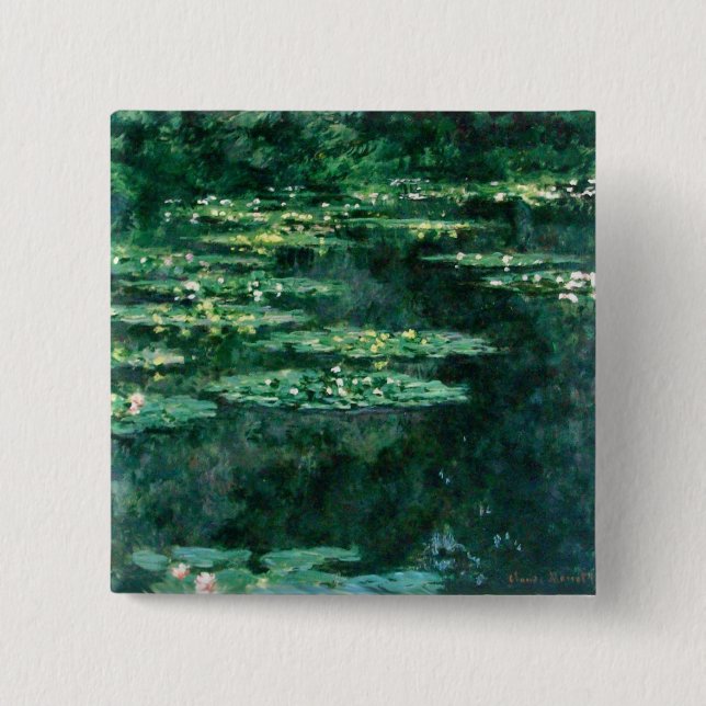 WASSER LILILIT IN GRÜNEN POND VON Claude Monet Button (Vorderseite)