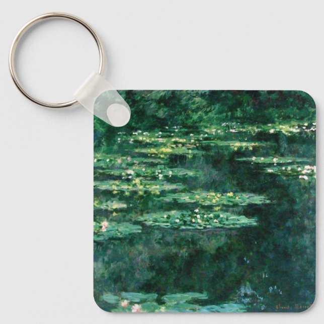 WASSER LILILIT IN GRÜNEN POND VON Claude Monet Schlüsselanhänger (Vorderseite)
