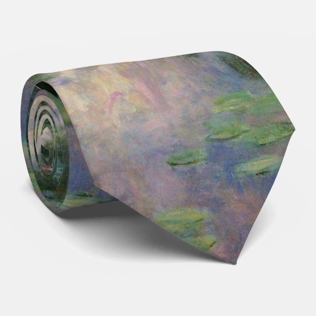 WASSER LILILIT IN PINK GREEN POND VON Claude Monet Krawatte (Gerollt)