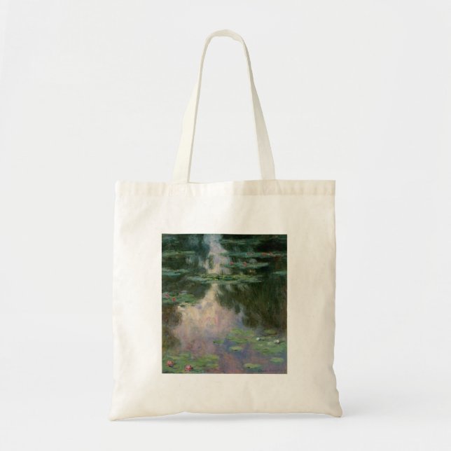 WASSER LILILIT IN PINK GREEN POND VON Claude Monet Tragetasche (Vorne)