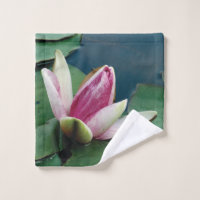 Wasser Lilly Floral Foto Badezimmer Handtuch Set