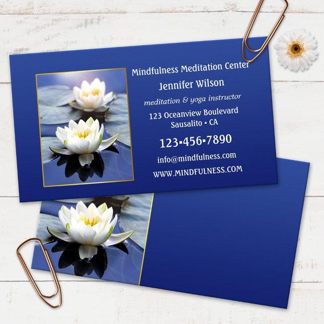 Wasser Lily Mindfulness Medizin Yoga Visitenkarte (Von Creator hochgeladen)