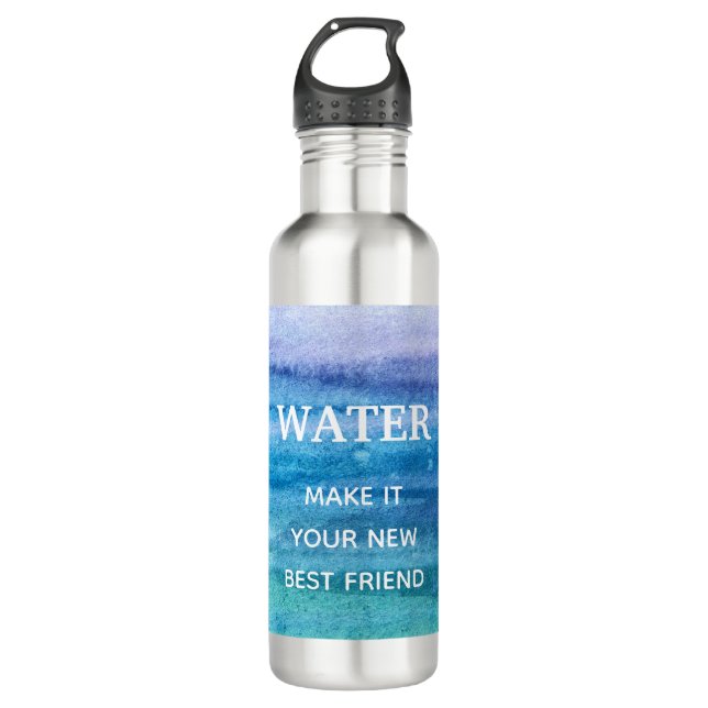 Wasser. Machen Sie es zu Ihrem neuen Lieblingswass Edelstahlflasche (Vorderseite)