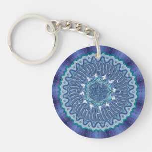 Wasser Mandala Acrylischer Schlüsselanhänger