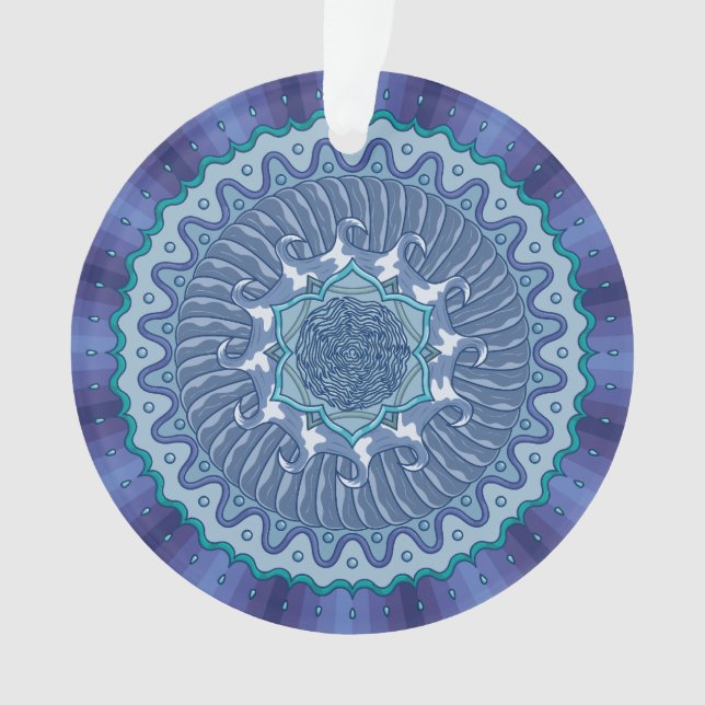 Wasser Mandala Akrylic Ornament (Vorderseite)