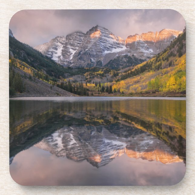Wasser | Maroon Bells Colorado Getränkeuntersetzer (Vorderseite)