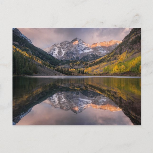 Wasser | Maroon Bells Colorado Postkarte (Vorderseite)