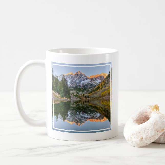 Wasser | Maroon Bells Lake Aspen Trees Kaffeetasse (Mit Donut)