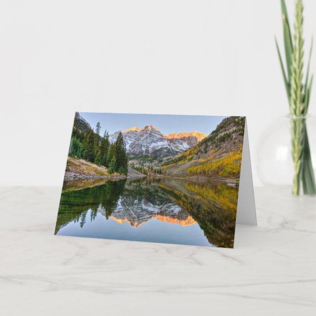 Wasser | Maroon Bells Lake Aspen Trees Karte (Vorderseite)