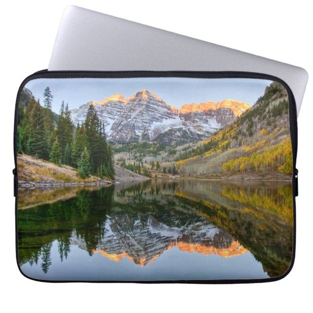 Wasser | Maroon Bells Lake Aspen Trees Laptopschutzhülle (Vorderseite)