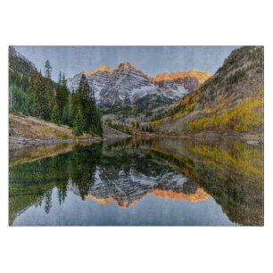 Wasser   Maroon Bells Lake Aspen Trees Schneidebrett
