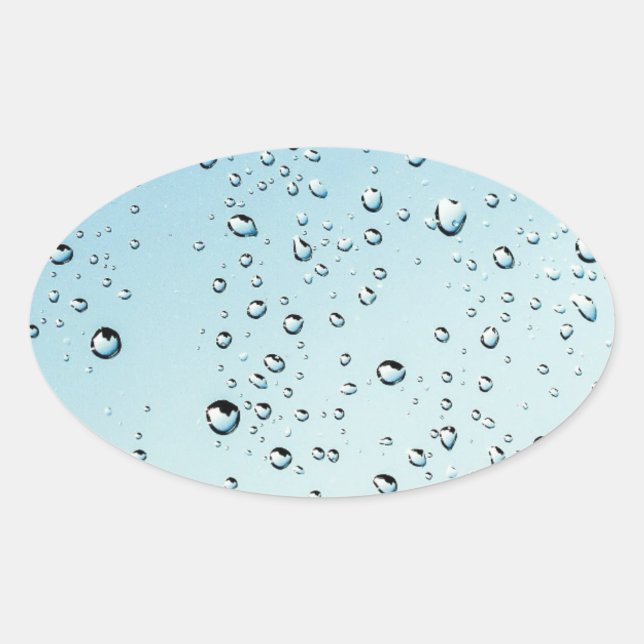 Wasser mit Blasen Ovaler Aufkleber (Vorderseite)
