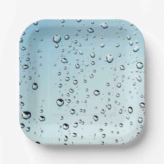 Wasser mit Blasen Pappteller (Vorderseite)