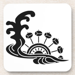 Wasser mit Wasserrad Untersetzer