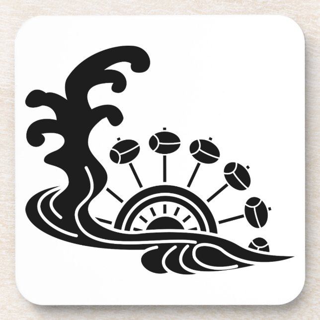 Wasser mit Wasserrad Untersetzer (Vorderseite)