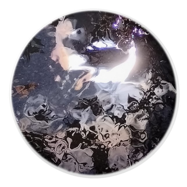 Wasser Mond Magie Wirbel Keramikknauf (Vorderseite)