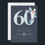 WASSER NAVY BLUSH BLUE BLUE FLORAL 60 JEDER ALTER  EINLADUNG<br><div class="desc">Wenn Sie weitere Anpassungen oder andere passende Artikel benötigen,  kontaktieren Sie mich bitte unter yellowfebstudio@gmail.com</div>