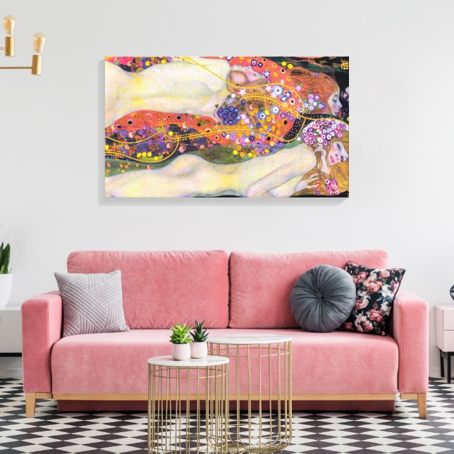 Wasser Nymphen 2 | Gustav Klimt | Leinwanddruck (Insitu (Wohnzimmer))
