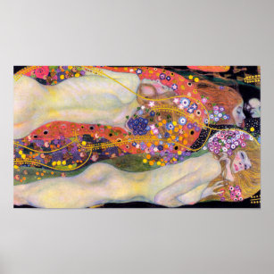 Wasser Nymphen 2   Gustav Klimt   Poster