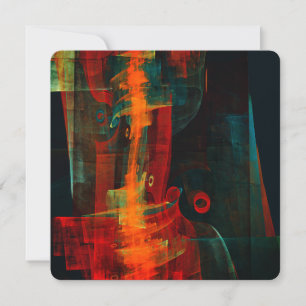 Wasser Orange Rot Blau Moderne Abstrakte Kunst Mus Einladung