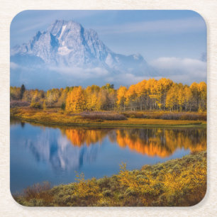 Wasser Oxbow Bend Jackson Wyoming Rechteckiger Pappuntersetzer