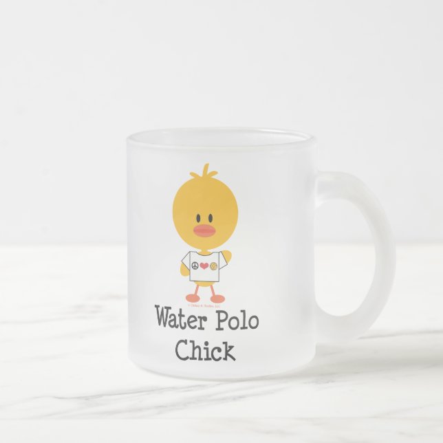 Wasser-Polo-Küken-mattierte GlasTasse Mattglastasse (Rechts)
