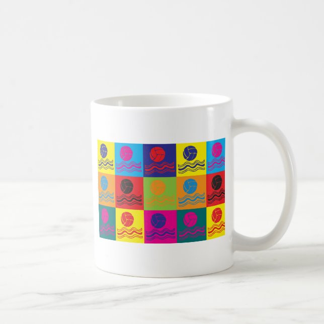 Wasser-Polo-Pop-Kunst Kaffeetasse (Rechts)