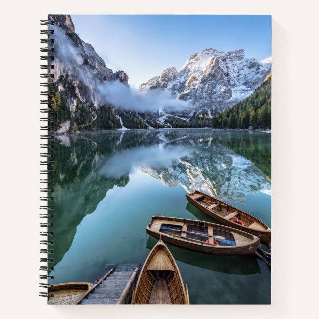 Wasser | Pragser Wildsee Dolomites Italien Notizbuch (Vorderseite)