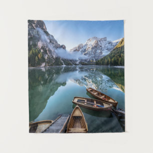 Wasser Pragser Wildsee Dolomites Italien Wandteppich