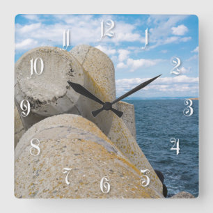 Wasser Quadratische Wanduhr