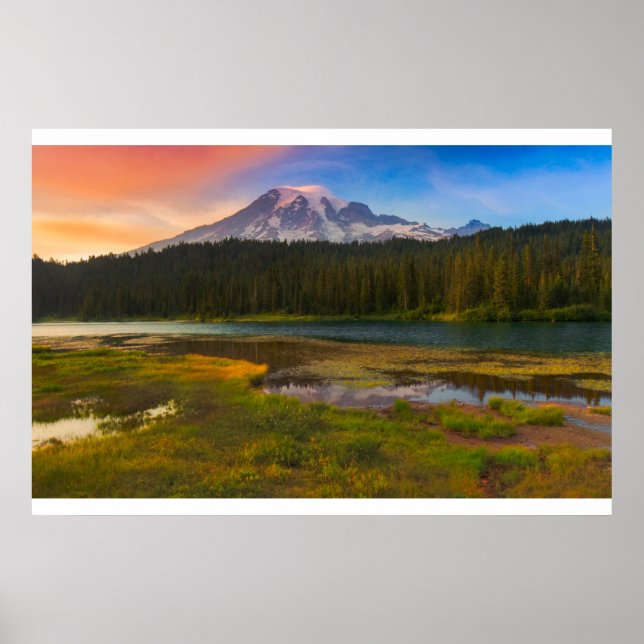 Wasser | Rainier National Park, Washington Poster (Vorne)