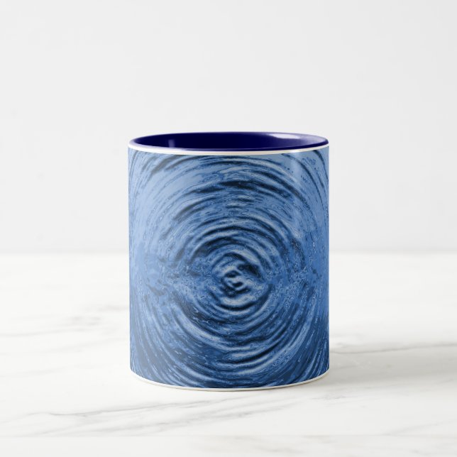 Wasser Rippelblau Zweifarbige Tasse (Mittel)
