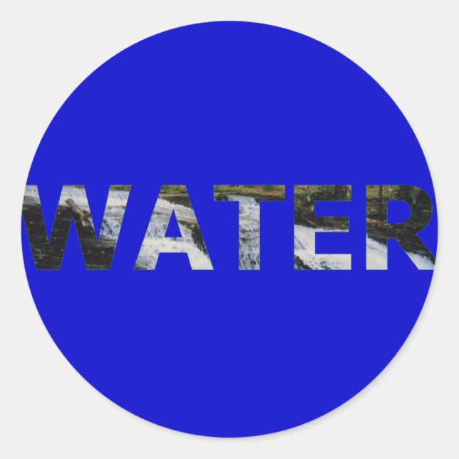 Wasser Runder Aufkleber (Vorderseite)