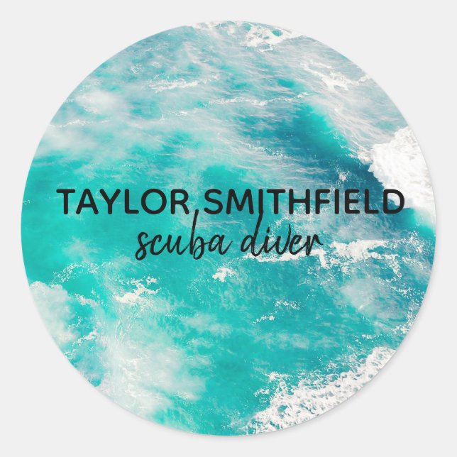 Wasser Runder Aufkleber (Vorderseite)