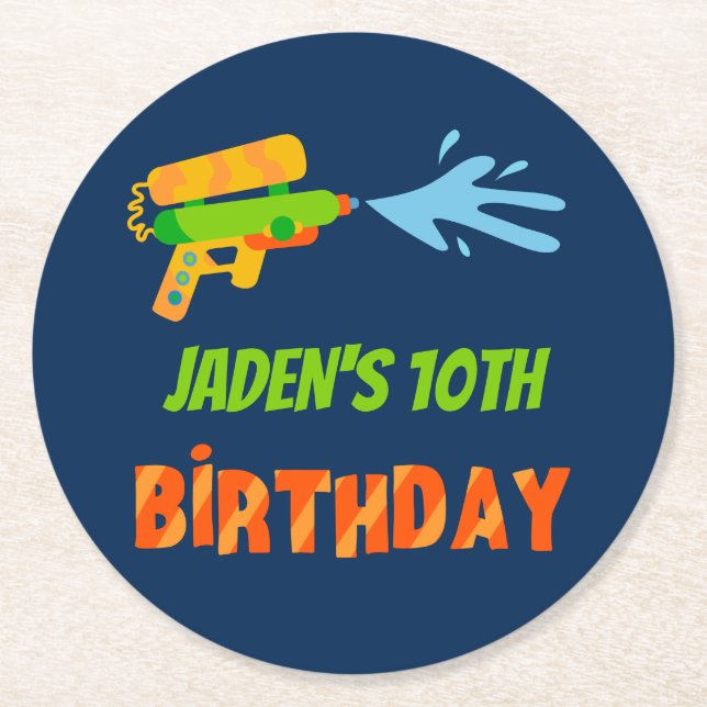 Wasser-Rüstung Battle Pool Party Kinder Sommer Geb Runder Pappuntersetzer (Vorderseite)