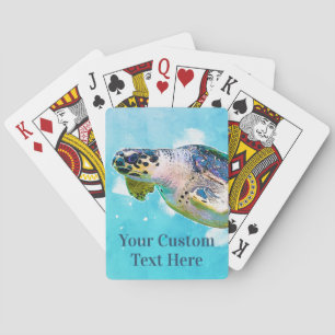 Wasser-Schildkröte Aquarell-Stil Foto-Kunst Spielkarten